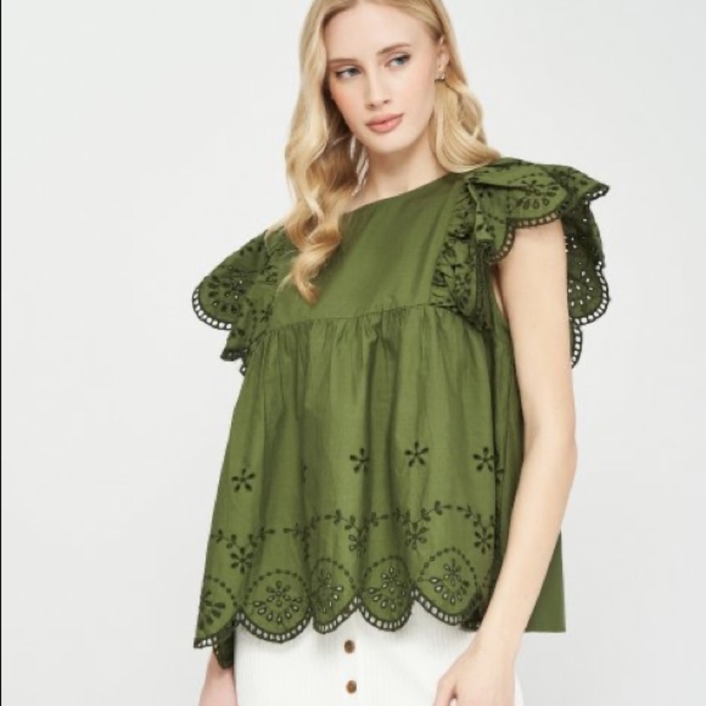 NWT Zara Cutwork Embroidered Blouse - Picture 3 of 14